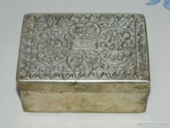 Antique handcrafted silver-plated copper box
