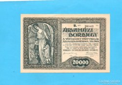 Hajtatlan aUNC Árvaházi Sorsjegy 20.000 Korona 1926