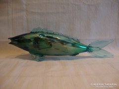 Gyönyörű gyűjteményes retro üveg hal dísztárgy