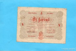 Kossuth 5 Forint 1848 Piros Eredeti Állapotban!!