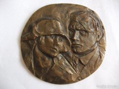 Ady Endre - Csinszka bronz plakett jelzett