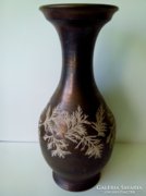 Most akciós ár! Egy pompásan ragyogó BOD ÉVA kerámia váza 37 cm mély bronzos aranyos  színű