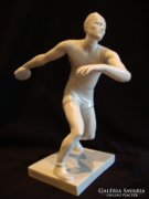 Ritka Herendi porcelán szobor , diszkoszvető