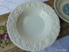 Fajansz tányér fehér rózsás 