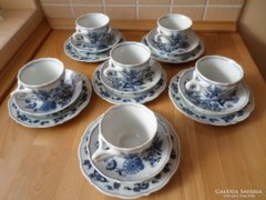 Blue Danube Japan meisseni mintás 6 személyes csésze szett