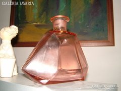 Antik rózsaszínű biedermeier likőrős üveg, kupak nélk