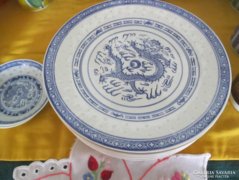 Rizsszem mintás  kínai  tányér 23 cm Sárkányos  Eladva!