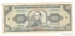 100 sucres 1991 Ecuador