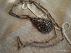 Régi ezüst filigrán kézműves nyaklánc