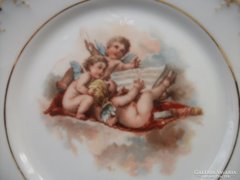 19-dik századi idillikus puttós kézzel festett tányér(2)