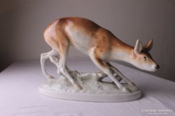 Royal Dux porcelán őzike/őz szobor