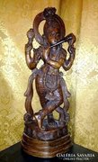 Táncoló Hindu Isten, Krisna szobor, tik-fából eladó