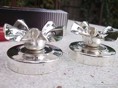 Pair of silver-plated candlesticks