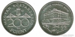 1992-es ezüst 200 forintos érme