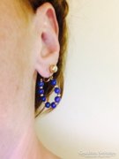 Very beautiful lapis and earrings made of 14k gold beads