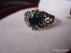 Szecessziós ezüst zafír gyűrű - 1,7 cm