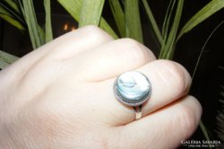 Paua kagylóval díszített ezüst gyűrű