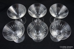 6 darabos Art Deco likőrös csiszolt üveg pohár szett