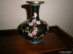 Cloissoné zománc-rekesz zománc keleti váza -13,5 cm 