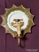 Antik fali lámpa Bassano fajansz tányér betéttel
