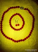 Féldrágakő ékszer szett