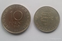 Széchenyi 10 Ft 1948 és Kossuth 5 Ft 1947 ezüstök!