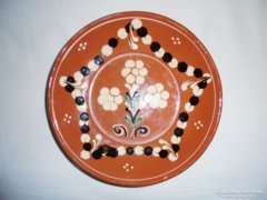 Folk art folk craft ceramic wall plate wall bowl plate - 26 cm diameter