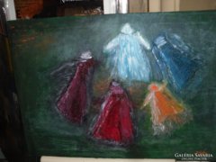 Oil on canvas painting directly from artist_dance of elves