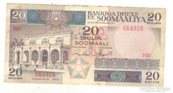 20 shilin 1989 Szomália