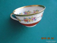 Antik bécsi virágfüzéres teás csésze
