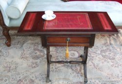 Fiókos varró asztal,lant lábú ,lehajtható asztallappal 