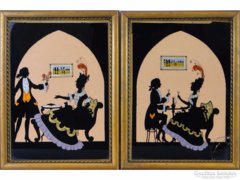 Vintage Artistic Silhouette Pair