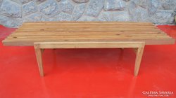 Retro scandinavian designer table bench with flowerpot
