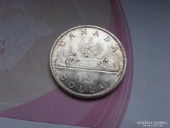 Canada ezüst 1 dollár keresett db!23,88 gramm 1963 szép db