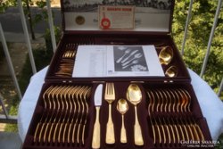 **EXTRA LUXURY RARE 24-karat gold-plated, thinly layered on 800 silver base, stunning cutlery set**