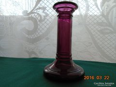 Bidermeier antik padlizsán lila üveg váza-15 cm