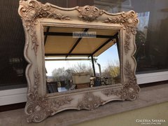 Provence bútor, antikolt fehér Blondel tükör 45.