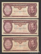 100 forint 1993. 3 darab !!!