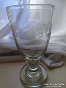 Bieder pohár, kehely vésett szalag mintával