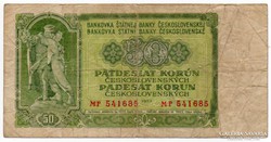Csehszlovákia 50 csehszlovák Korona, 1953, ritka