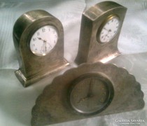 Art Deco / Art Nouveau Very RARE Silver, Signed English Clock 3 pcs