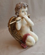 "fuvolázó "angyal asztali figura, szobor