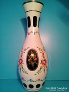 Bieder üveg váza és hamuzó hamutál hamutartó összeillő együtt