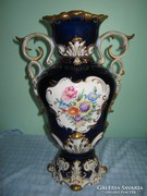 Barokk Hollóházi váza, mélykék