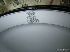Antik koronás monogram1849-1860 év pecsenyés porcelán tál