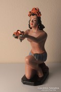 Art Deco hawaii lány szobor, Kalmár kerámia szobor