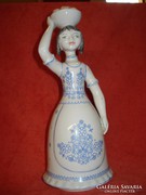 Hollóházi porcelán gyümölcs kosaras lány figura RITKA