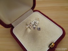 Szecessziós köves ezüst gyűrű
