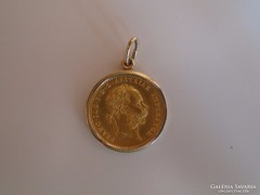 Ferenc József 1 arany dukát 1915 medál(érme aranyba foglalva