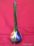 Különleges színes üveg váza 32 cm   0617